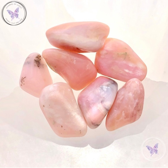 Pink Opal copper wrapped. Niobium ear wire earrings - Picture 8 of 8